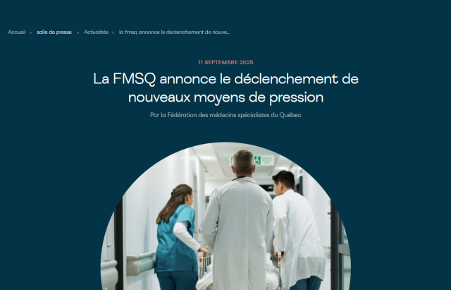 Page d'accueil du site web de la FMSQ